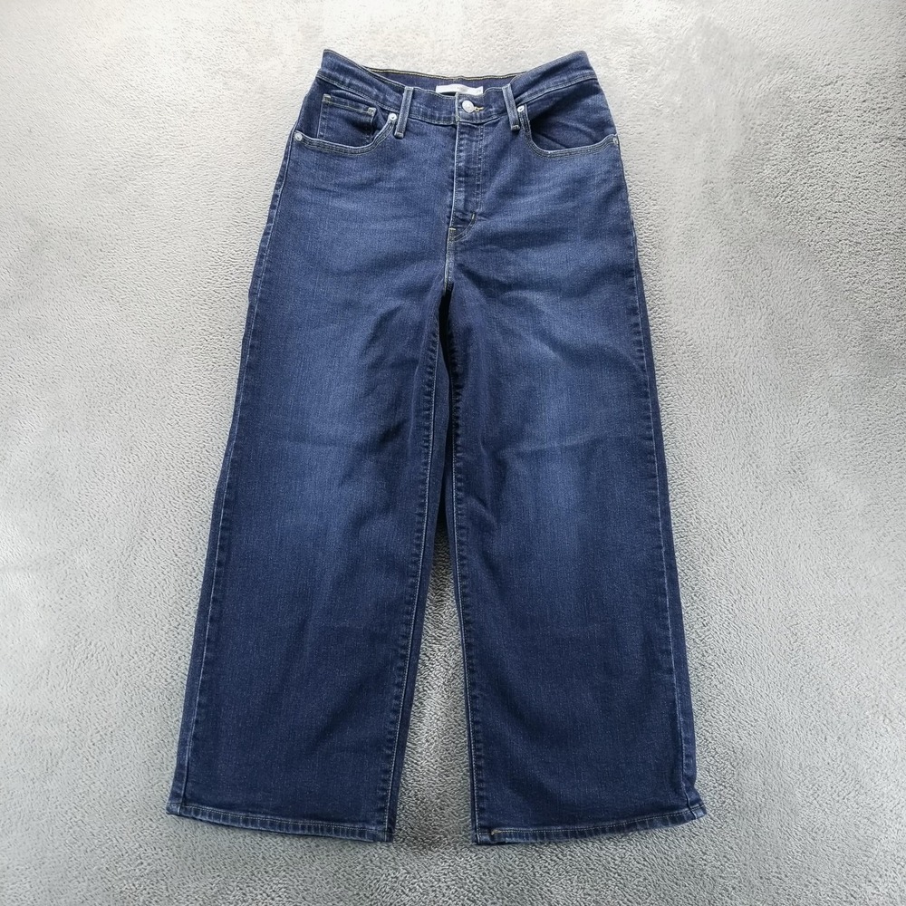 Levis Jeans Womens 29 Blue High Rise Wide Leg Relaxed Dark Wash Boho